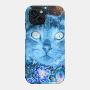 Blue Cosmos Kitty Batik Pattern Phone Case