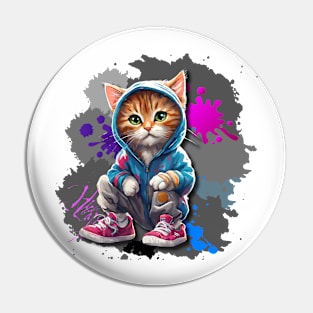 cat in a tracksuit Pin