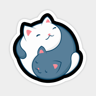 Cat Yin Yang Symbol Cat Lover Gift Magnet