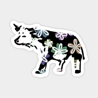 Cow with flowers Magnet