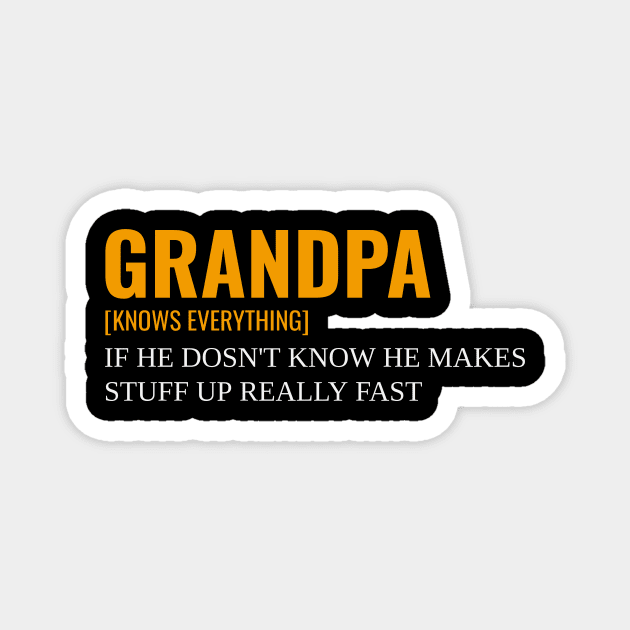 Grandpa knows everything Magnet by Pixel Threads 