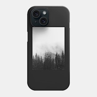 Forest, Trees, scandinavian, Black and white, Nature print Phone Case
