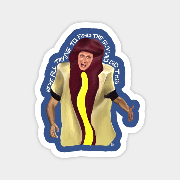 Hot Dog Suit Magnet by EBDrawls