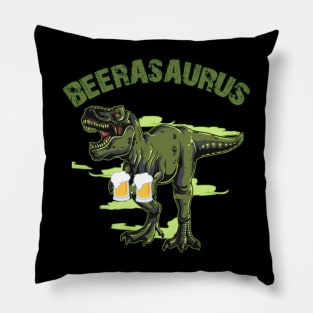 Beerasaurus dinosaur drinking beer Pillow