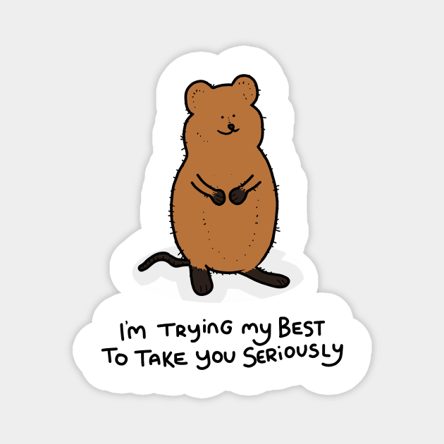 Grumpy Quokka Magnet by grumpyanimals