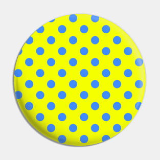 Blue Polka Dots Pattern on Yellow Background Pin