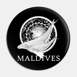 Maldives Republic Humpback Whales Pin