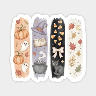 Whimsical Watercolor Halloween Panel Magnet