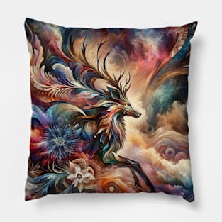 Mystic Whirl: Dance of the Cosmic Elements Pillow