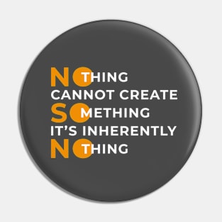 Nothing Cannot Create Something | Striking Typographical Art in Orange & White Text Pin