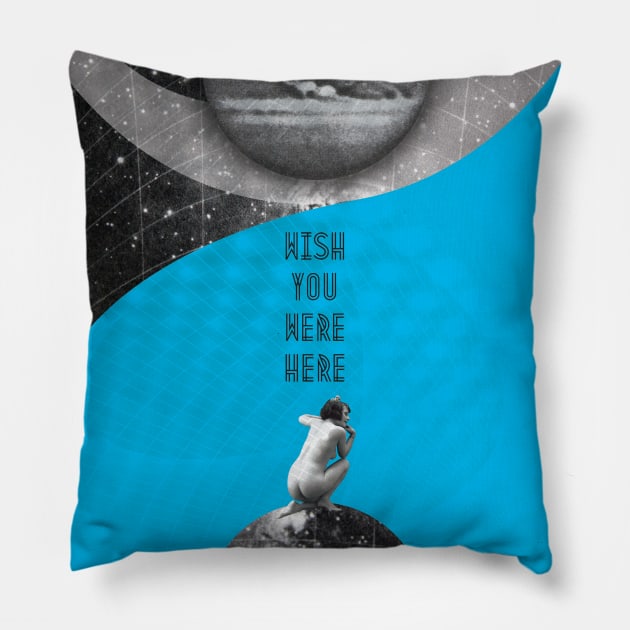 Love Quote Wish You Were Here Pillow by Inogitna Designs