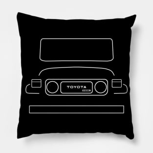 Toyota Land Cruiser J40 classic 1980 4WD outline graphic (white) Pillow