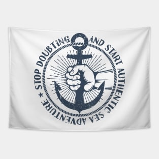 Sailor's hand holds anchor Tapestry