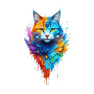 Cute Colorful Cat for kitten lovers art Kitty cats T-Shirt