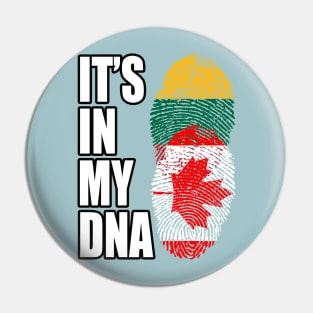 Lithuanian And Canadian Mix Heritage DNA Flag Pin