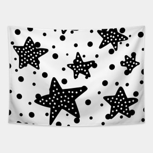 Black and white star shining Tapestry