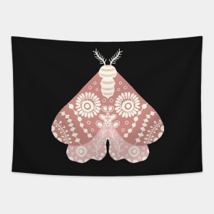 Folk Art Moth in Sepia Tapestry