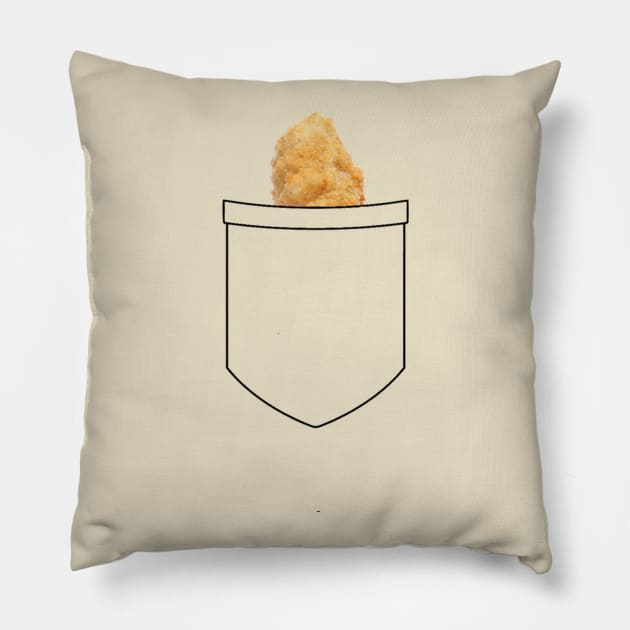 Chicken Nugget in my Pocket! Pillow by FolkBloke