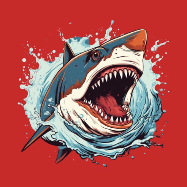 SHARK AND JAWS COLORED CARTOON STYLE, ARLONG by SHAKIR GAUTAMA 