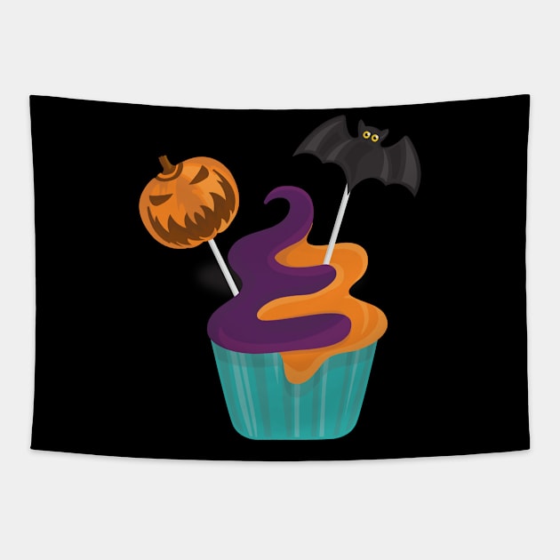 Creepy Cupcake Tapestry by rueckemashirt