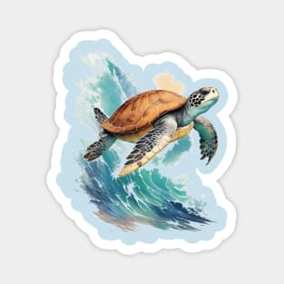 Ocean Majesty: Realistic Sea Turtle Magnet