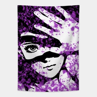 Punk Fashion Style Purple Glowing Girl Tapestry