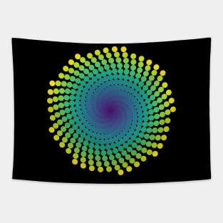 Whirlpool Spiral | Light Peacock Yellow Red Blue Tapestry