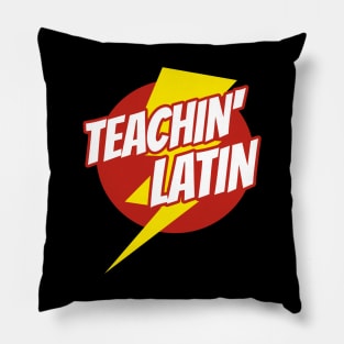 Super Latin Teacher - Funny Teacher Superhero Lightning Edition Pillow