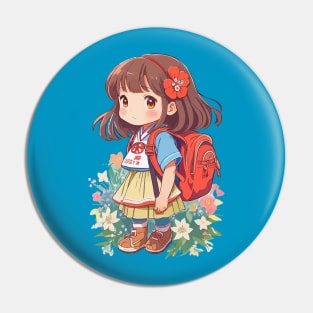 Back to school. Little Schoolgirl. Pin