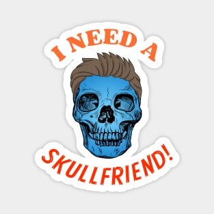 SKULLFRIEND -1- Skull with Hair | Happy Halloween | Funny Halloween | Halloween Costume Magnet