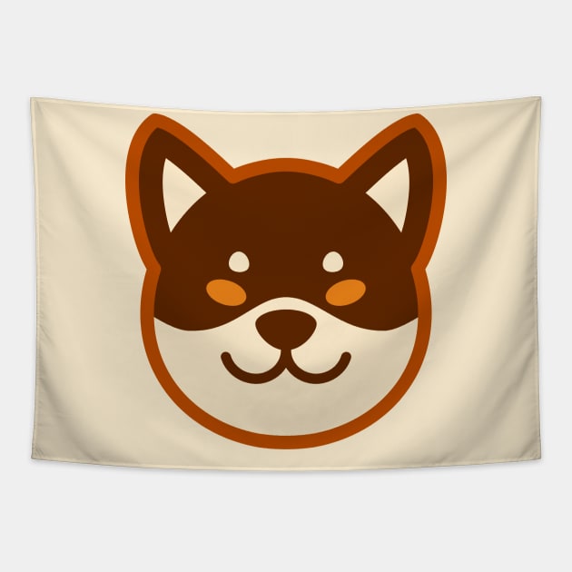 Brown Shiba: Eyes open smile Tapestry by Red Wolf