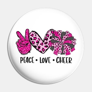 Peace Love Cheer Cute Cheerleading Pin