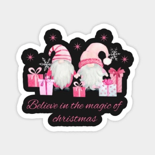 retro vintage pink santa claus Magnet