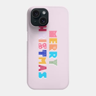 Merry Christmas typography Phone Case