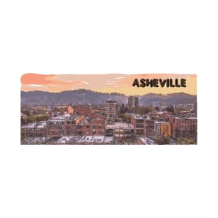 Downtown asheville, North carolina, art, illustration with text T-Shirt