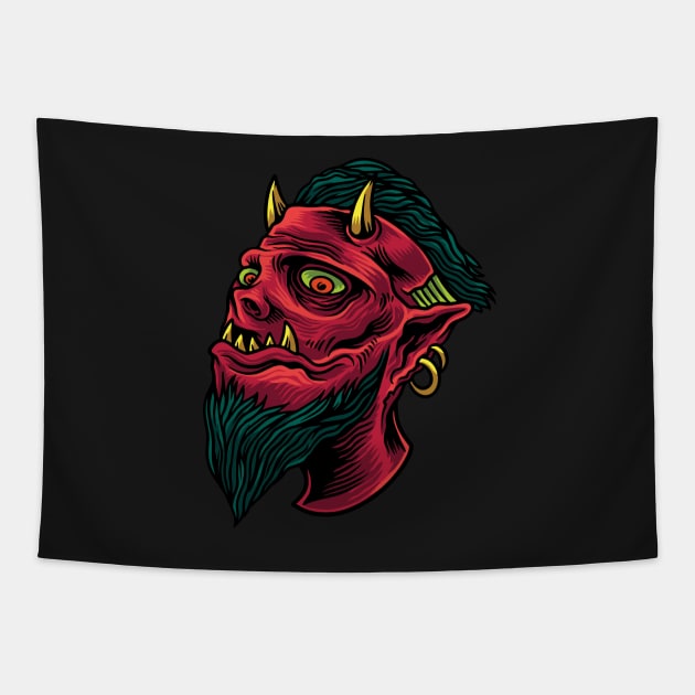 The deavil head! Tapestry by ShirtDigger