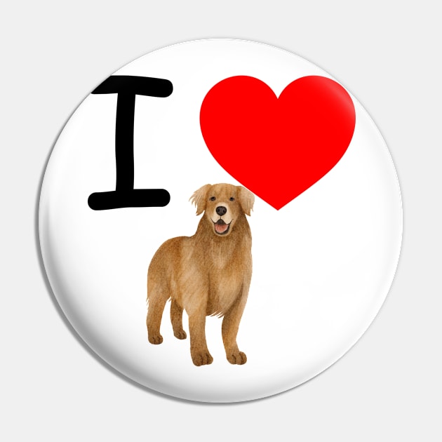 I Heart Golden Retriever Pin by EmoteYourself