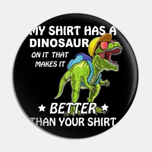 Funny My Shirt Has A Dinosaur On It T-rex Pin