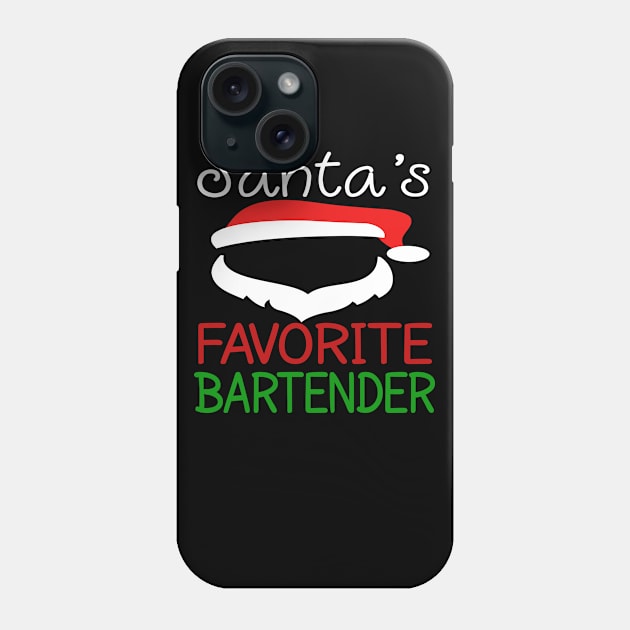 Funny Christmas Santa's Favorite Bartender Xmas Party Gift Phone Case by melmahameed