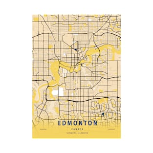 Edmonton - Canada Yellow City Map T-Shirt