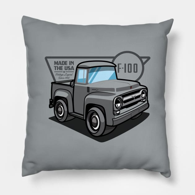 Platinum Gray F100 - 1956 Pillow by jepegdesign