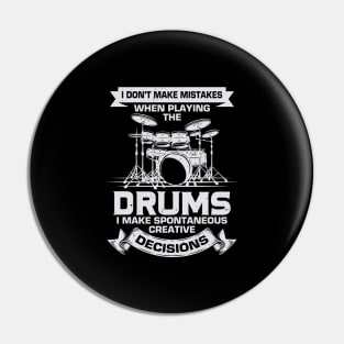 Funny Drums Music Percussionist Drummer Gift Pin