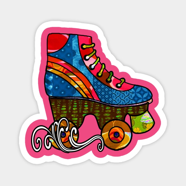 Roller Skate in Motion Magnet by artbyomega