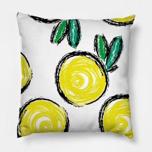 Lemon Draw Fashion Background Seamless Pillow