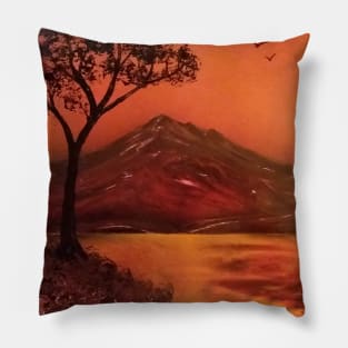 Fire Mountain Lake Pillow