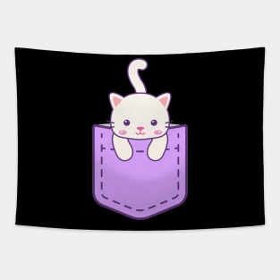 Cute Cat in pocket Tapestry