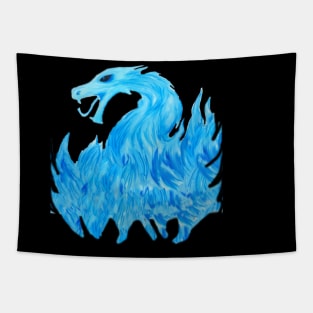 Blue Flame Dragon (Front) Tapestry