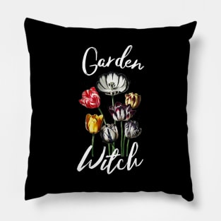 Garden Witch Vintage Cottagecore Tulips Pillow