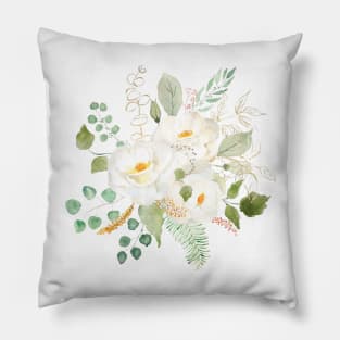 white camellia flowers arrangement Pillow