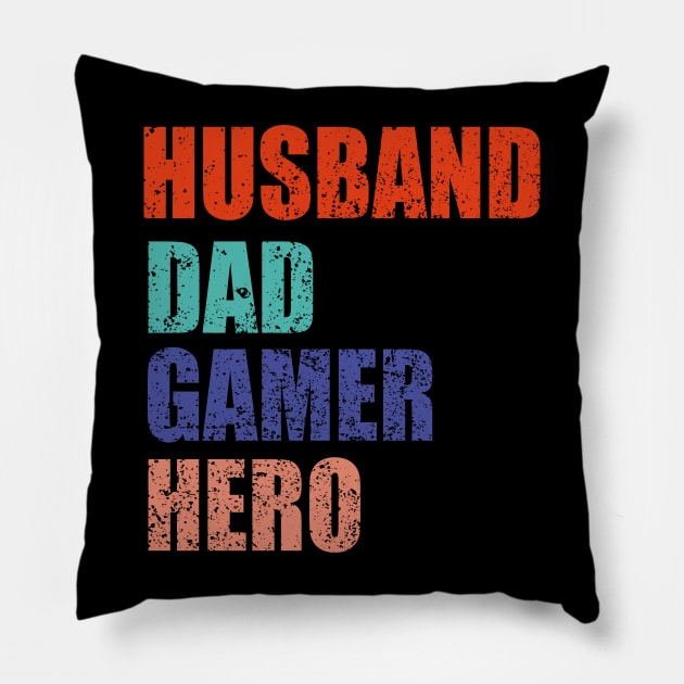 Husband Dad Gamer Hero Pillow by EvetStyles